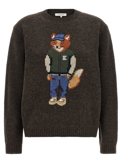 Maison Kitsuné Brown Wool Cardigan