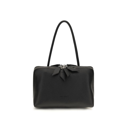The Attico Black Calf Leather Shoulder Bag