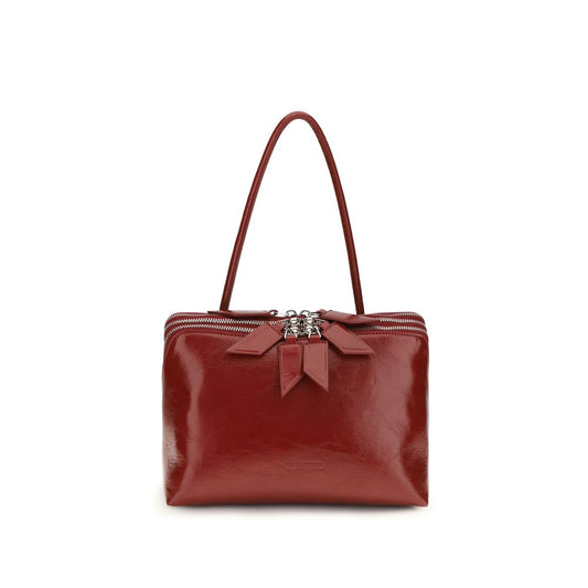 The Attico Red Calf Leather Shoulder Bag