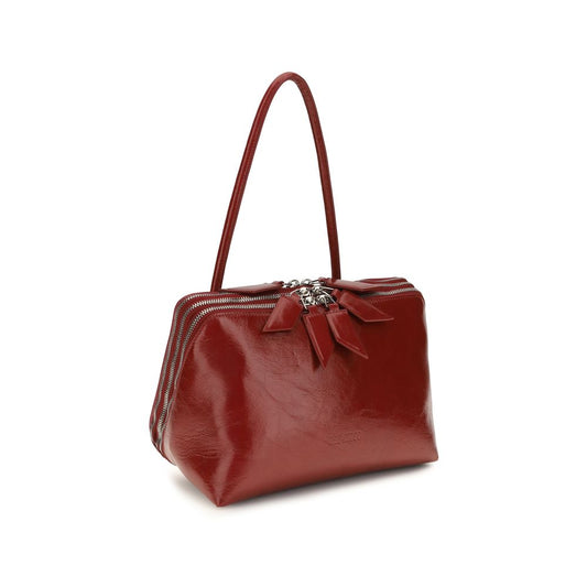 The Attico Red Calf Leather Shoulder Bag