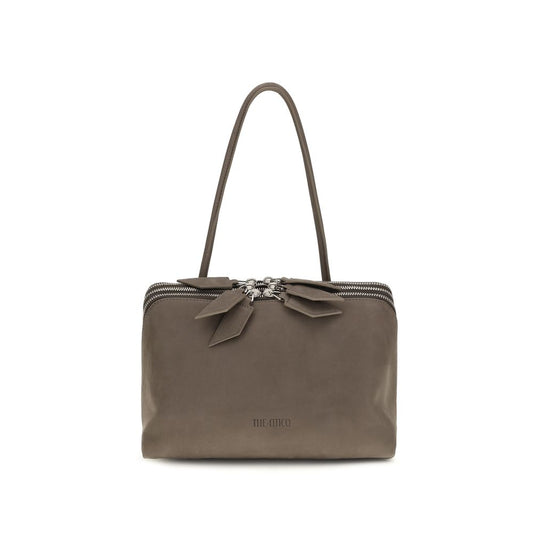 The Attico Gray Calf Leather Shoulder Bag