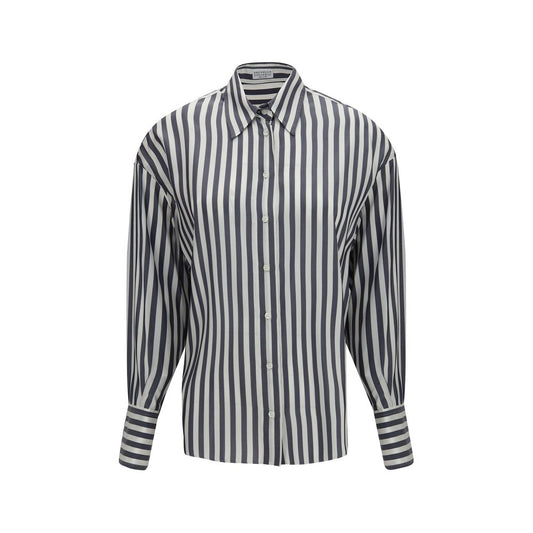 Brunello Cucinelli Multicolor Silk Pattern Shirt