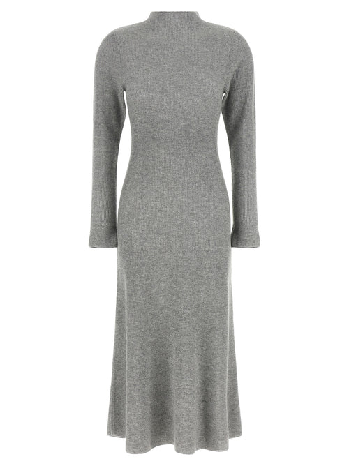 Fabiana Filippi Gray Virgin Wool Midi Dress