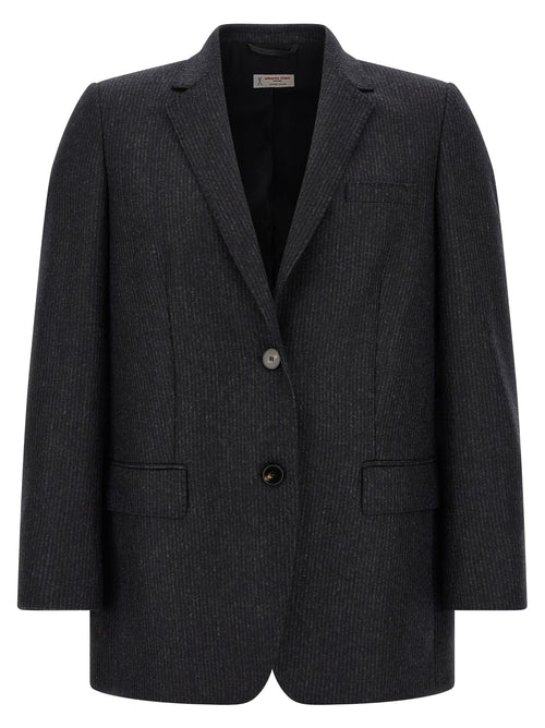 Alberto Biani Gray Wool Blazer
