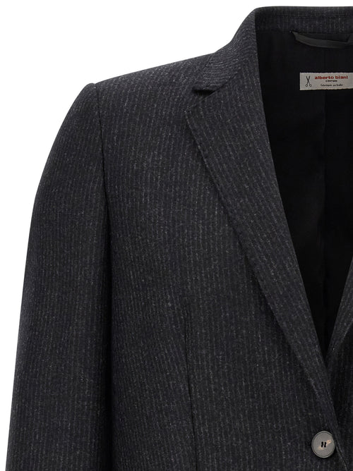 Alberto Biani Gray Wool Blazer