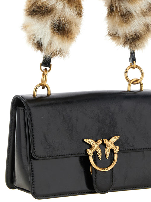 PINKO Black Calfskin Shoulder Bag