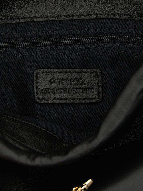 PINKO Black Lambskin Shoulder Bag