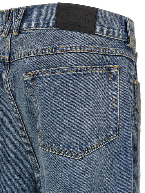WILLY CHAVARRIA Blue Cotton Flared Jeans