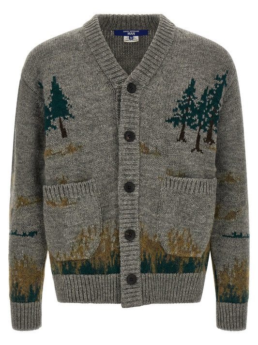 Junya Watanabe Gray Wool Cardigan