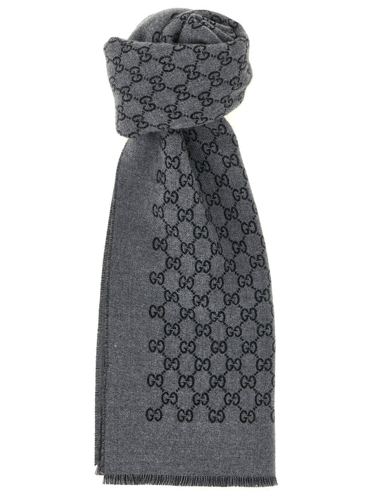 Gucci Gray Wool Scarf