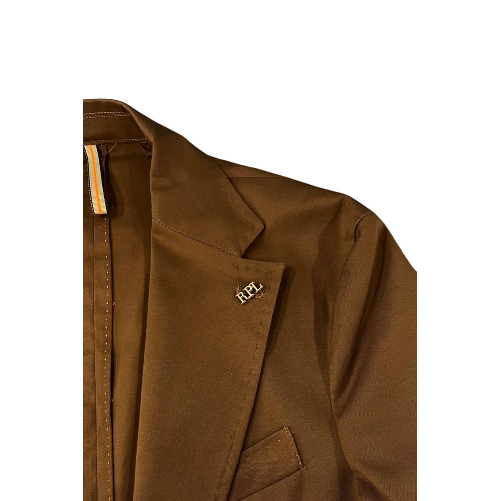 Roberto Pepe Luxury Brown Cotton Men's Jacket