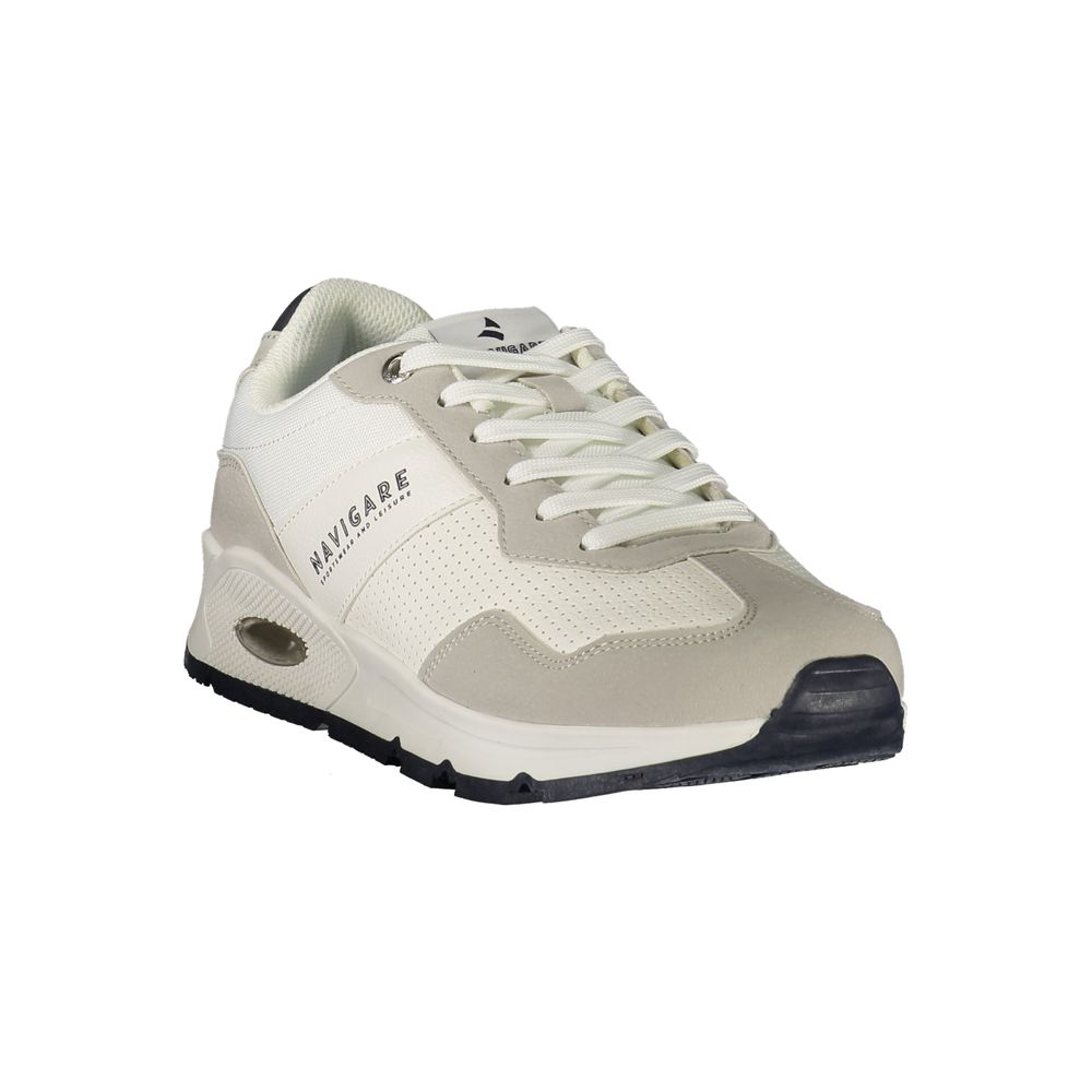 Navigare White Polyester Men's Sneaker