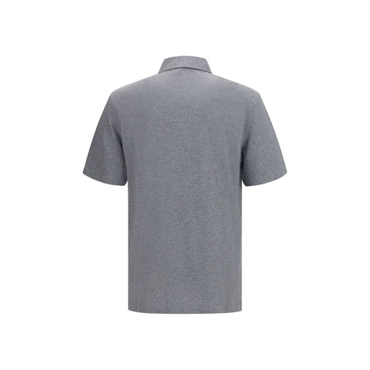 Brunello Cucinelli Gray Cotton Polo Shirt