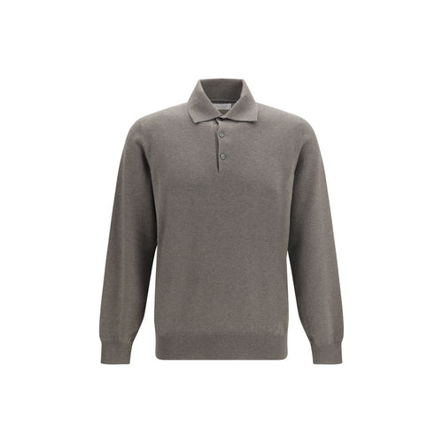 Brunello Cucinelli Brown Cashmere Polo Shirt