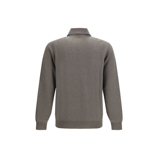 Brunello Cucinelli Brown Cashmere Polo Shirt