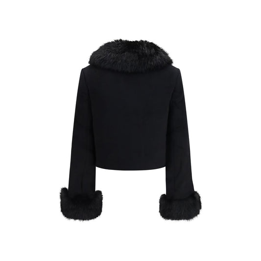 Self-Portrait Black Wool Full-Length Jacket
