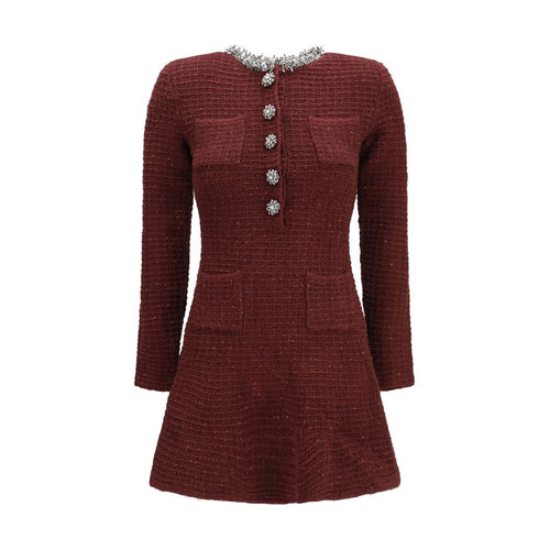 Self-Portrait Bordeaux Polyester Casual Dress