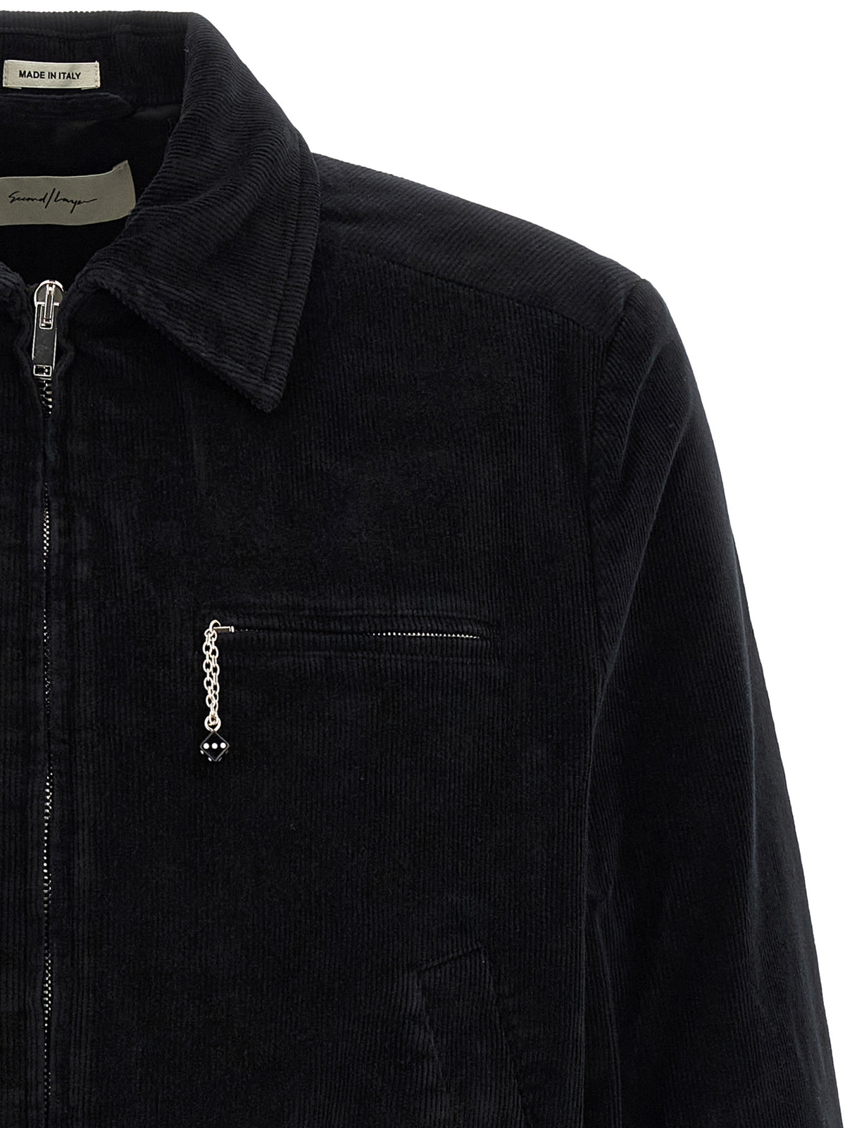 SECOND/LAYER Black Cotton Full-Length Jacket