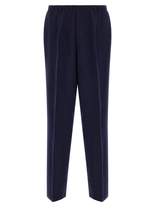 CELLAR DOOR Blue Virgin Wool Casual Pants