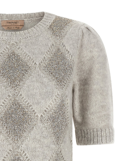 Twinset Gray Marabou Cardigan