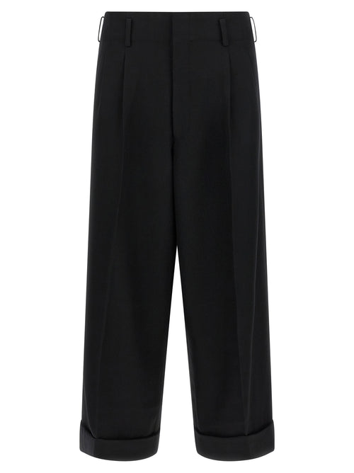 Comme Des Garçons Black Wool Cropped Pants
