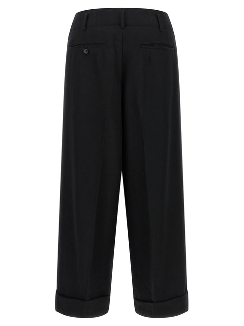 Comme Des Garçons Black Wool Cropped Pants