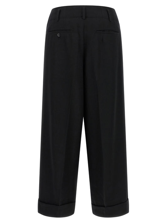 Comme Des Garçons Black Wool Cropped Pants