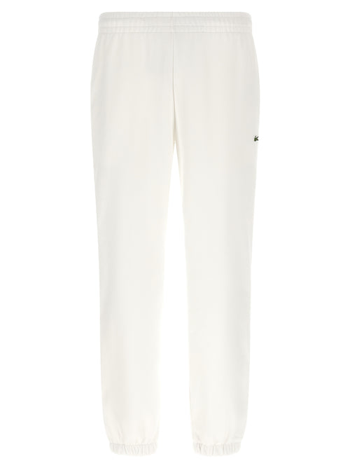 Lacoste White Cotton Joggers (Workout Pants)