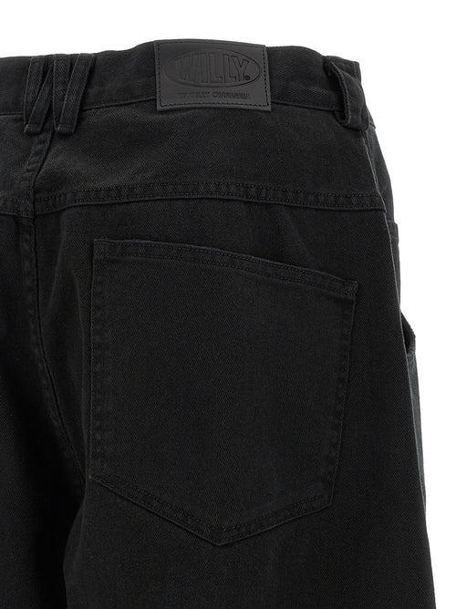 WILLY CHAVARRIA Black Cotton Relaxed Fit Jeans
