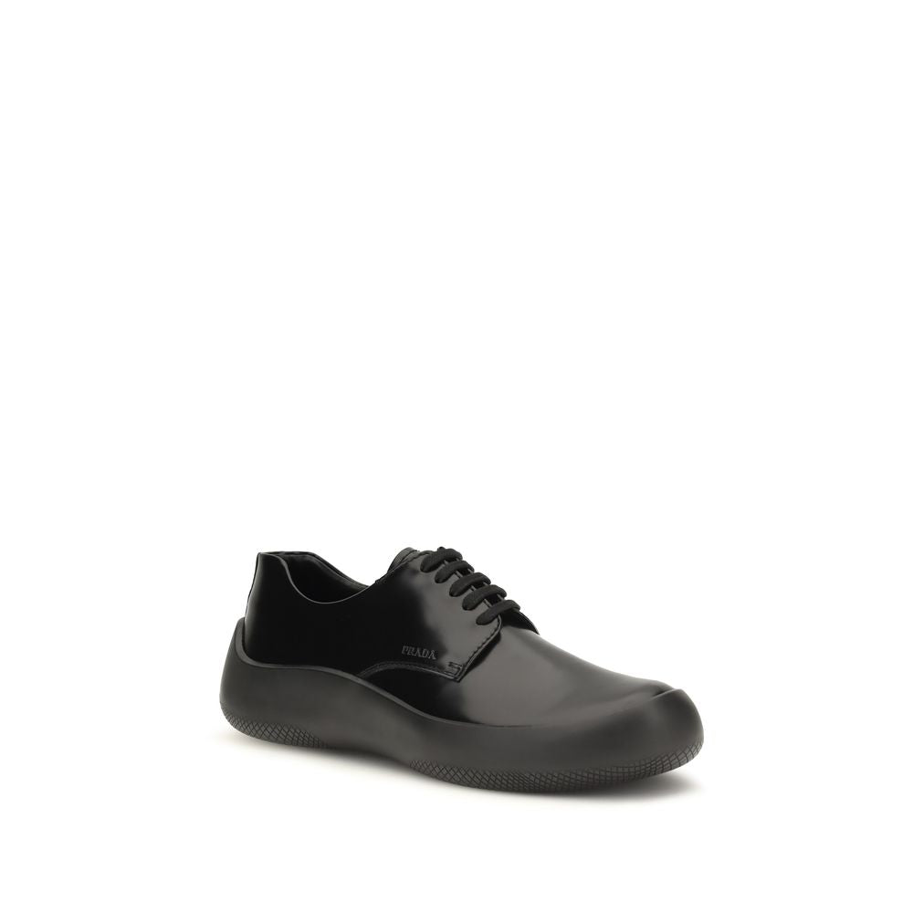 Prada Black Calf Leather Low Top Sneakers