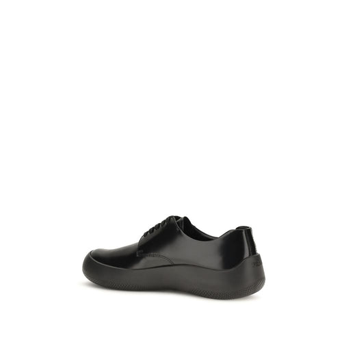 Prada Black Calf Leather Low Top Sneakers