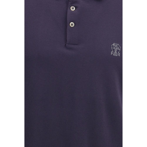 Brunello Cucinelli Purple Cotton Polo Shirt