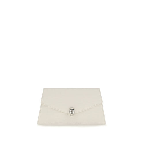 Alexander McQueen White Calf Leather Bos Taurus Shoulder Bag
