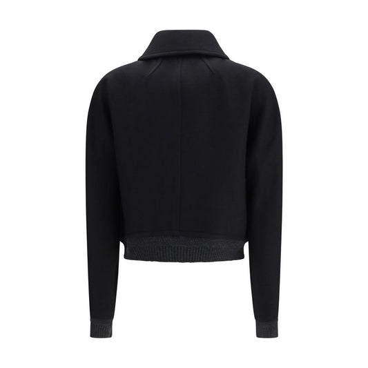 Ami Paris Black Wool Oves Aries Bomber