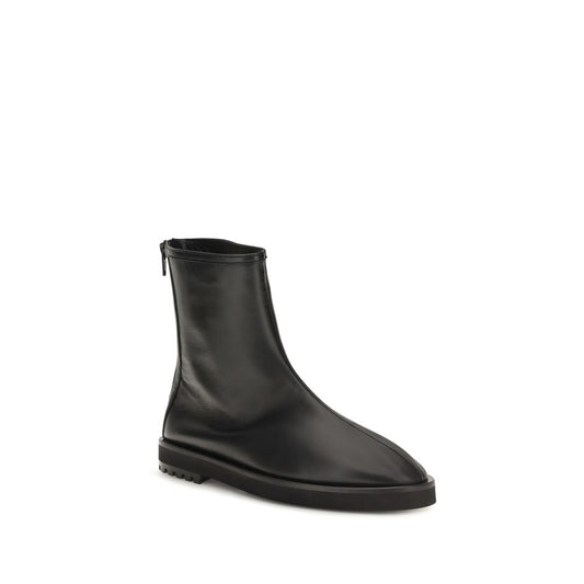 Dear Frances Black Calf Leather Ankle Boots