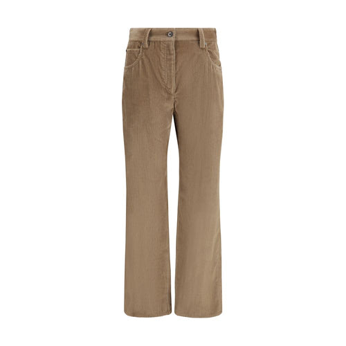 Brunello Cucinelli Brown Cotton Casual Pants