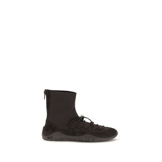 Dear Frances Black Calf Leather Lace-Up Boots