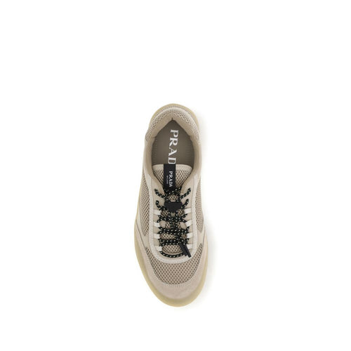 Prada Beige Calf Leather Bos Taurus Athletic Sneakers