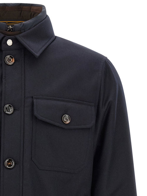 MooRER Blue Wool Full-Length Jacket