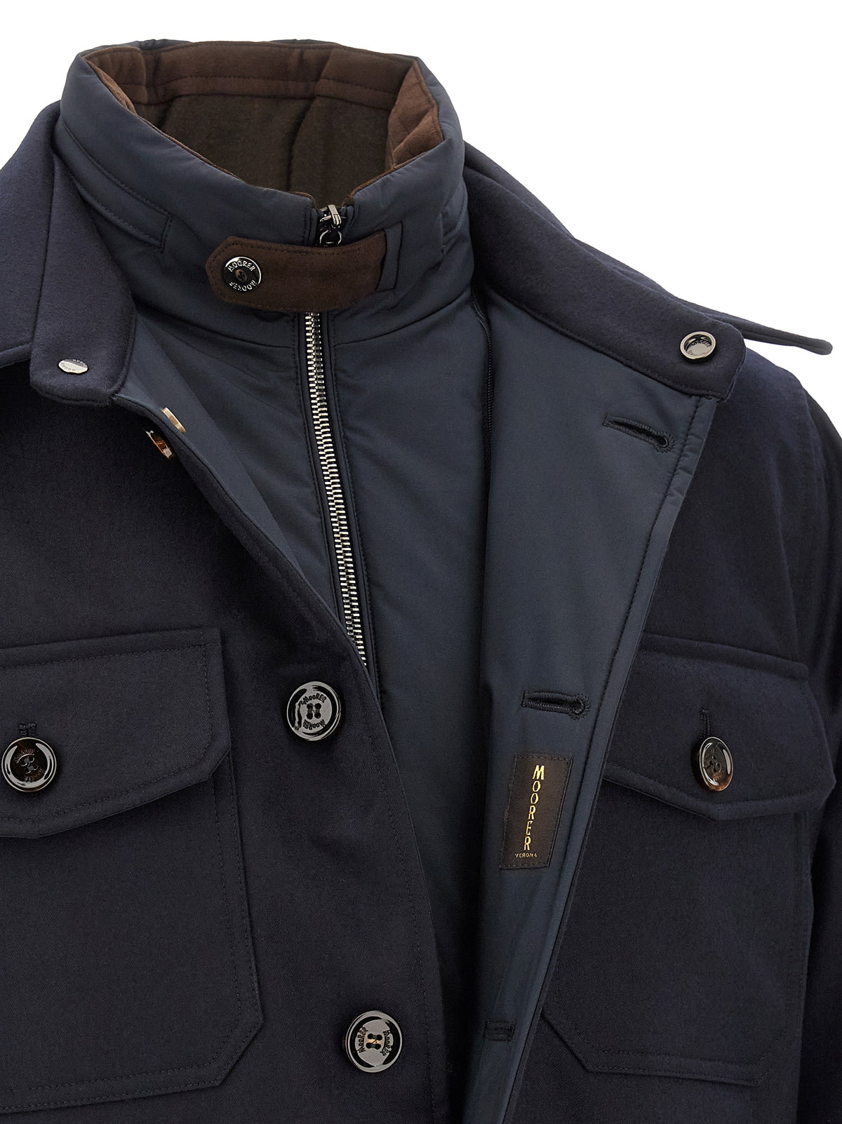 MooRER Blue Wool Full-Length Jacket