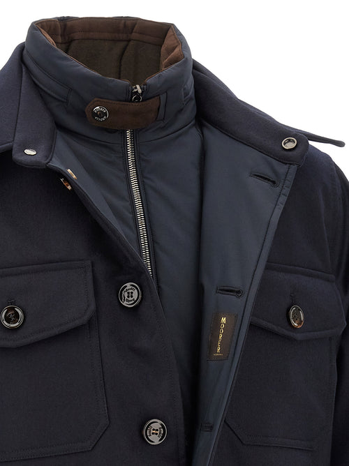 MooRER Blue Wool Full-Length Jacket