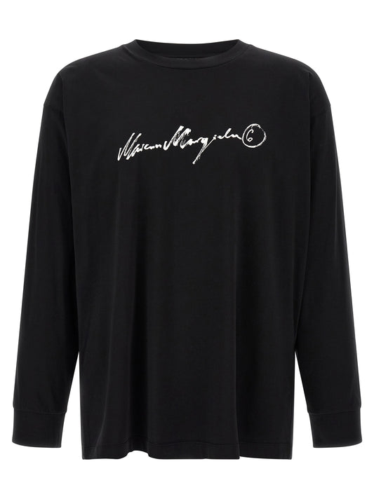 MM6 Maison Margiela Black Cotton Long Sleeve T-Shirt