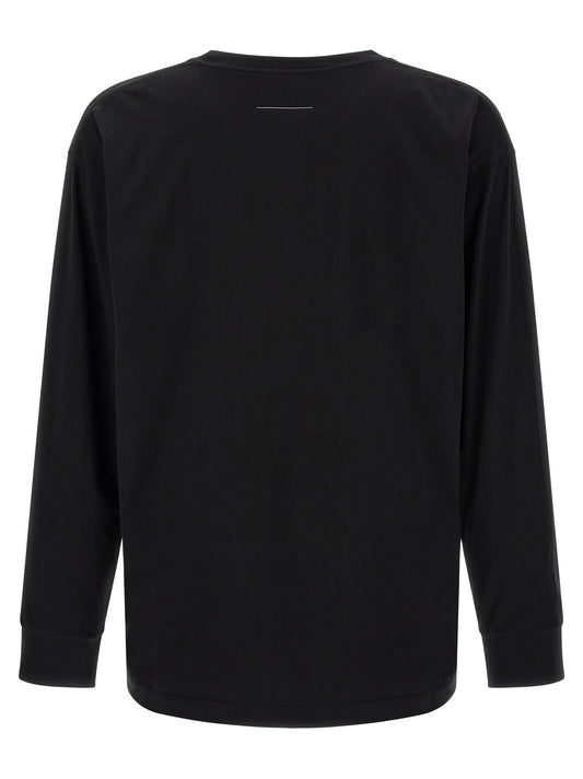 MM6 Maison Margiela Black Cotton Long Sleeve T-Shirt