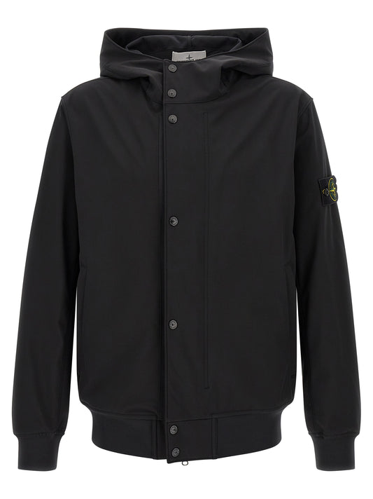 Stone Island Black Polyester Shell Jacket