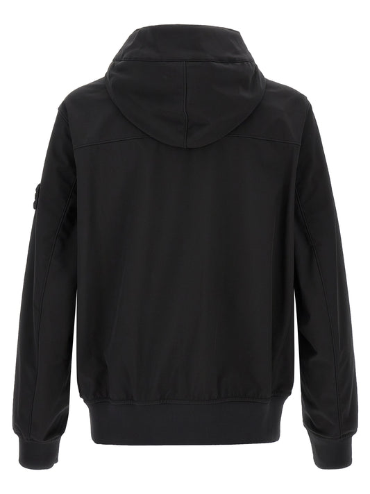 Stone Island Black Polyester Shell Jacket