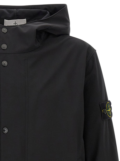 Stone Island Black Polyester Shell Jacket