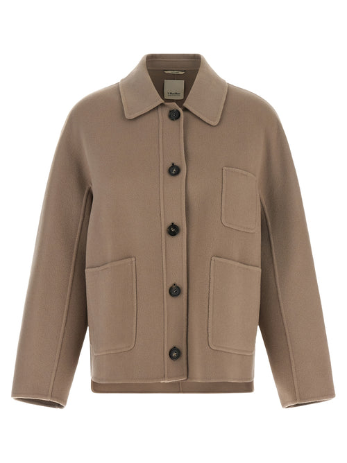 'S Max Mara Beige Wool Full-Length Jacket