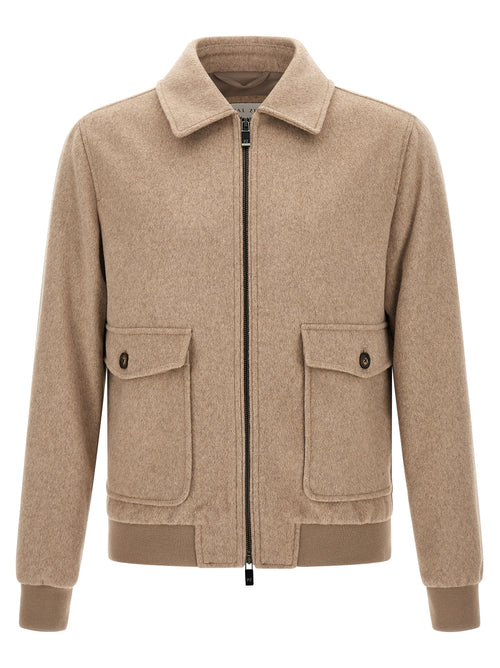 Pal Zileri Beige Wool Full-Length Jacket