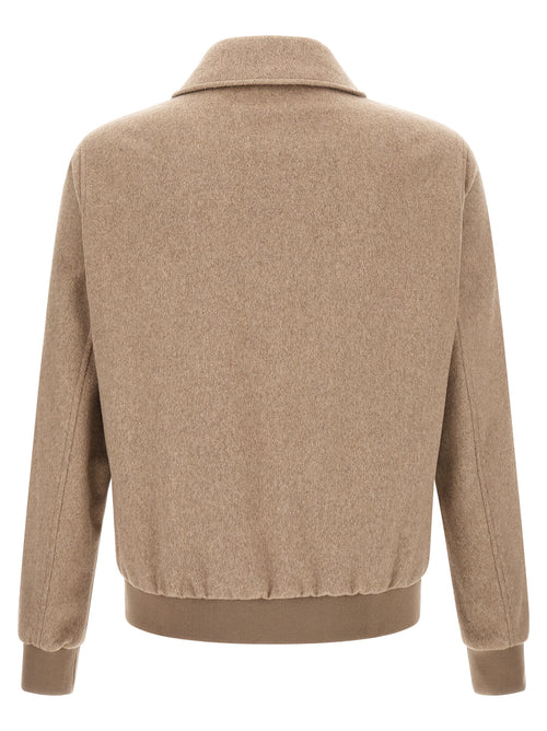 Pal Zileri Beige Wool Full-Length Jacket