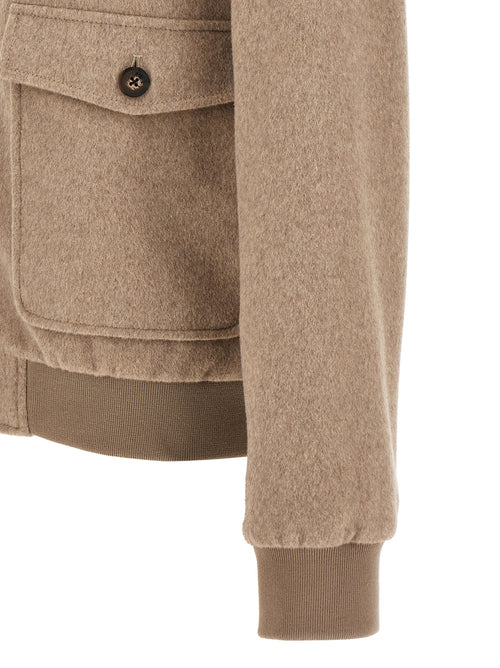 Pal Zileri Beige Wool Full-Length Jacket